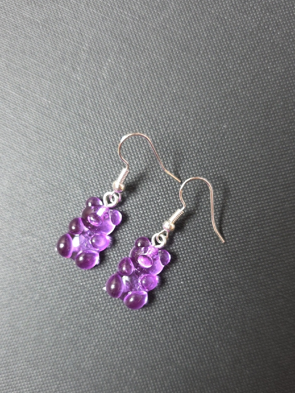 Grape Gummy Bear Drop Earrings - Women Jewelry - Picture 4 of 4